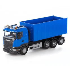 EMEK LEKSAKSBIL LASTBIL MED LYFTKROK SCANIA BLÅ 1:25