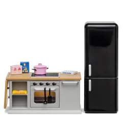 LUNDBY DOCKHUSMÖBLER KÖK SPIS & KYLSKÅP MED BELYSNING