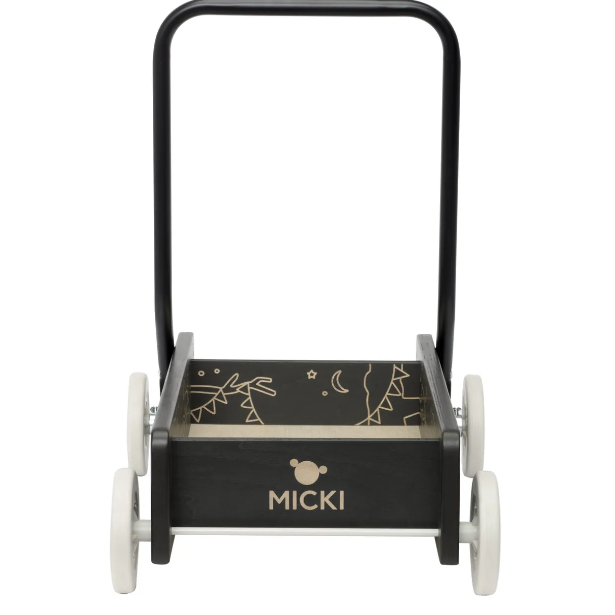 MICKI LÄRA-GÅ-VAGN SVART PREMIUM