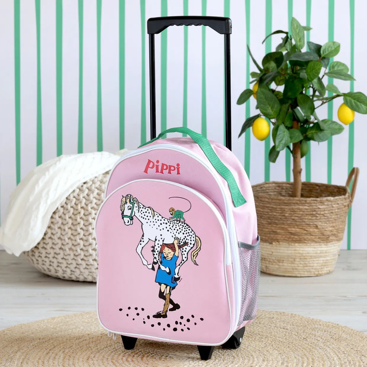 PIPPI BARNVÄSKA RESVÄSKA ROSA