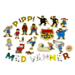 PIPPI MAGNETBOKSTÄVER OCH FIGURER 72 ST