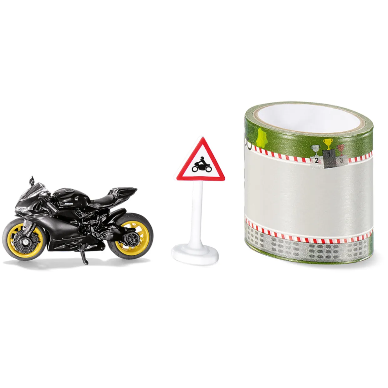 SIKU MOTORBIKE WITH SIGN & ROADTAPE